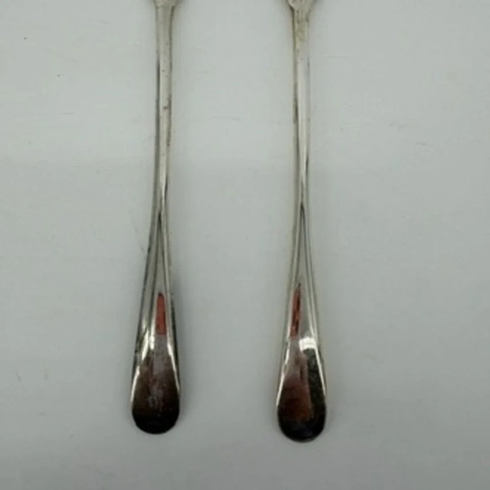 Vintage Italian Silver Plated Salad Serving Fork and Spoon‎ Set Made in Italy